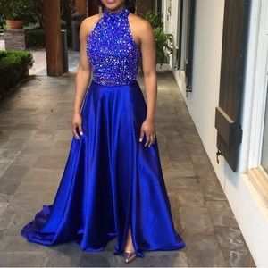 Blue Sherri Hill Prom Dress - Size:0